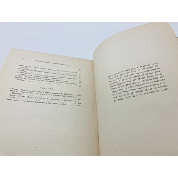 Estudios Dedicados A Menendez Pidal TOMO VII Madrid Spain 1957 Vol 1 - Picture 7 of 14